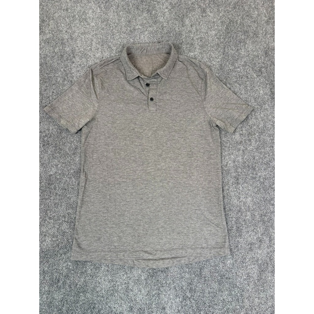 Lululemon  Men's Short Sleeve Polo Shirt Heathered Gray No size tag Size S‎